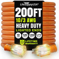 200ft Outdoor/Indoor Extension Cord 10/3 Gauge Ultra Heavy Duty 3 Prong SJTW by LifeSupplyUSA