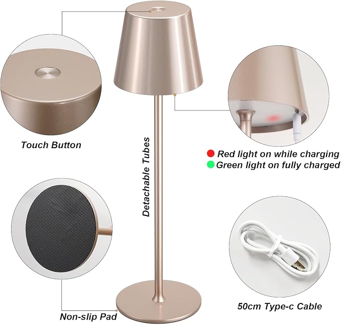Kakanuo Cordless Table Lamp Rechargeable - Image 6