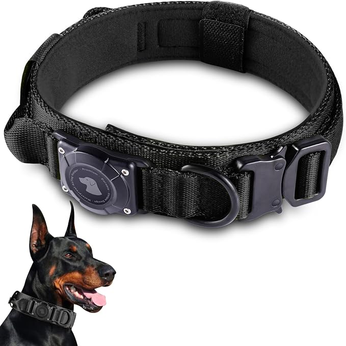 2026 Upgrade Waterproof AirTag Dog Collar, Military Tactical Dog Collar by ODOKELE