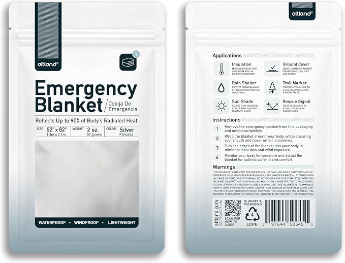 Altland 50 Pack of Emergency Blankets - Image 3