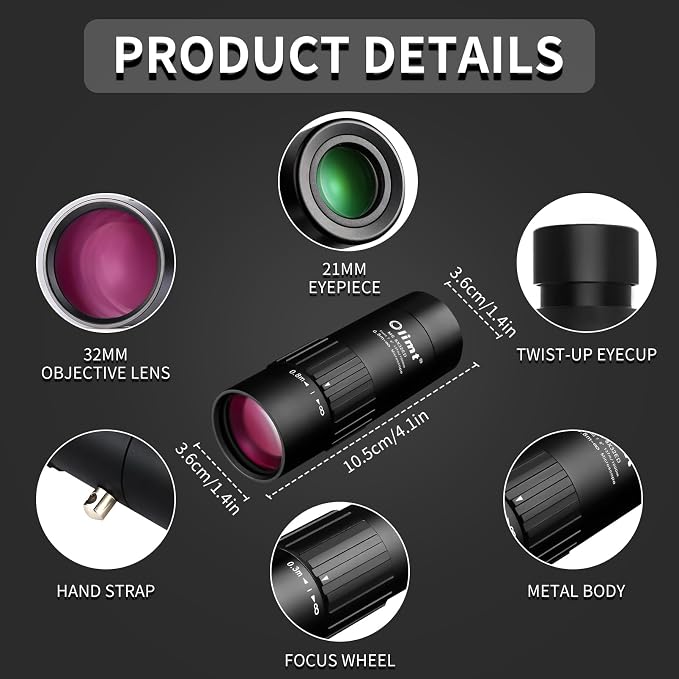 Olimt 8x32 Monocular Telescope Mini Pocket Monocular Compact Monoculars - Image 2