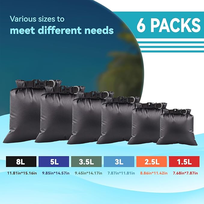 6PCS Dry Bags Waterproof, Lightweight Dry Bags - Image 2