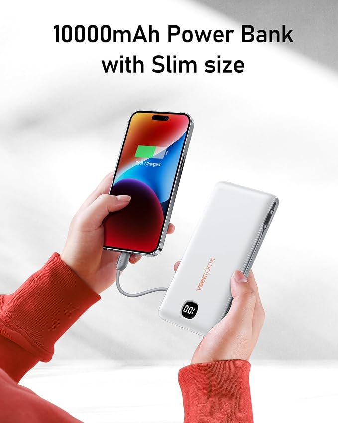 VEEKTOMX Portable Charger with Built in Cables 10000mAh, Power Bank - Image 7