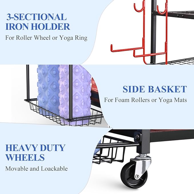 Mythinglogic Yoga Mat Storage Racks, Home Gym Storage Rack - Image 4