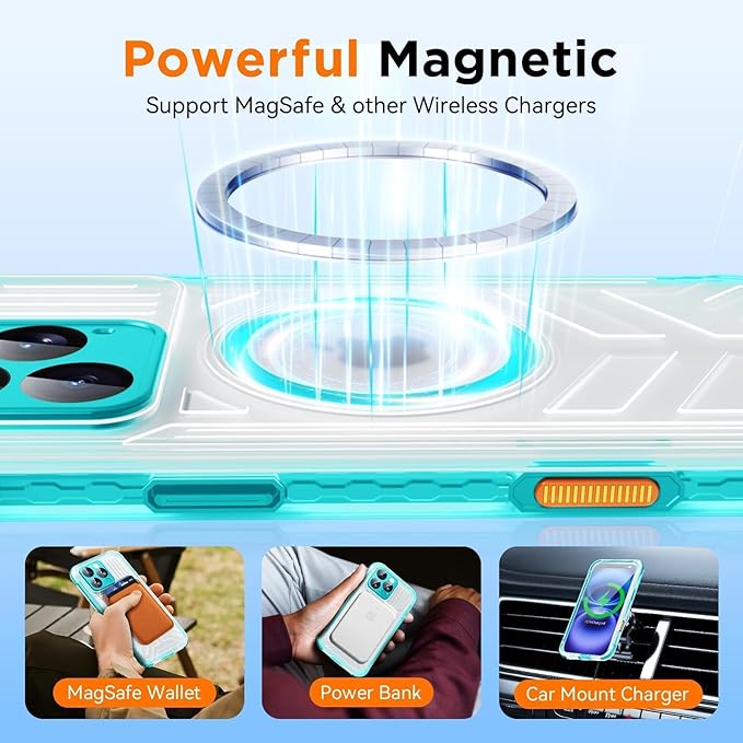 WIFORT for iPhone 16 Pro Waterproof Case, Fit for Magsafe Full Body Magnetic - Image 4
