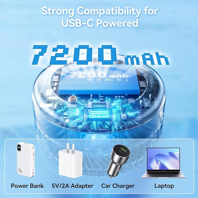 Portable Oscillating Rechargeable Fan, Battery Operated - Image 6