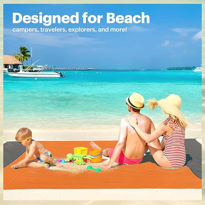 EASYFUN Beach Blanket Sandproof Oversized, Portable Picnic Mat - Image 7