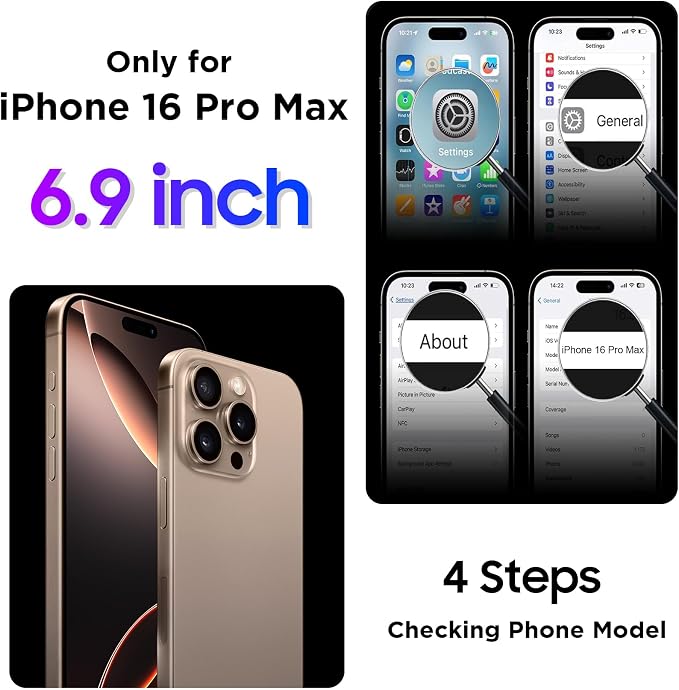 Temdan Compatible with iPhone 16 Pro Max Case Waterproof, Built-in Screen & - Image 8