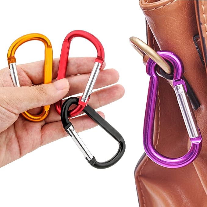 10 Pack 3'' Aluminum Spring Snap Hook Carabiner D Ring Carabiner Clip Camping - Image 7