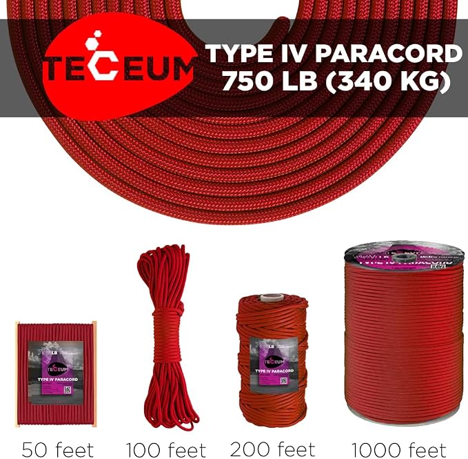 TECEUM 5/32" Paracord Rope 1000 – 1000ft / 200ft / 100ft / 50ft – Tactical - Image 9