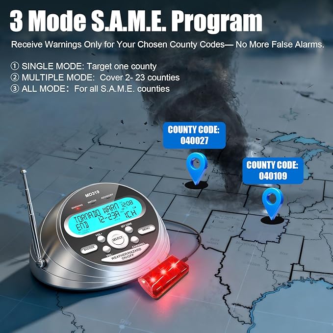 NOAA Weather Radio-S.A.M.E. Localized Programming, Weather Alert Radio - Image 3