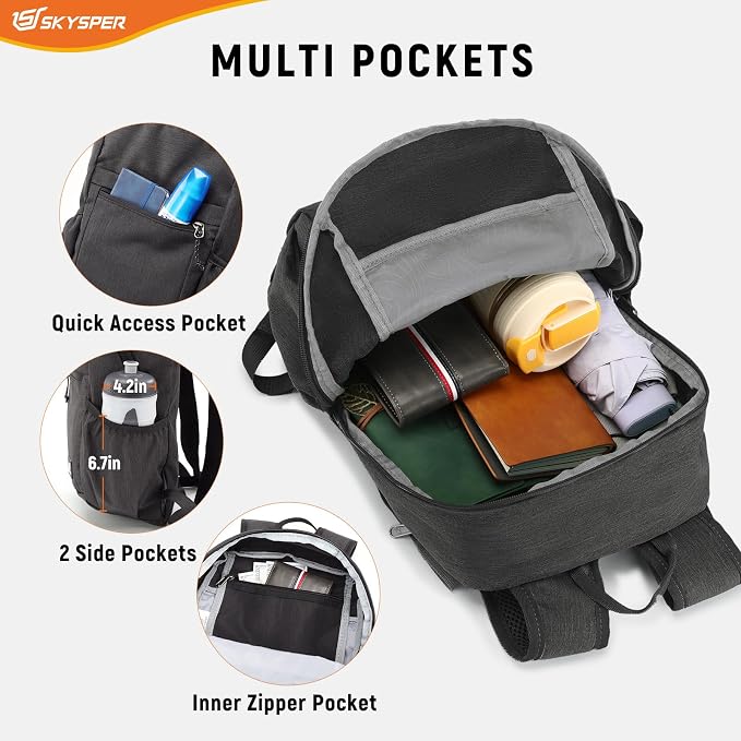 SKYSPER Anti Theft Hiking Backpack, 18L RFID Packable Travel Daypack, - Image 4