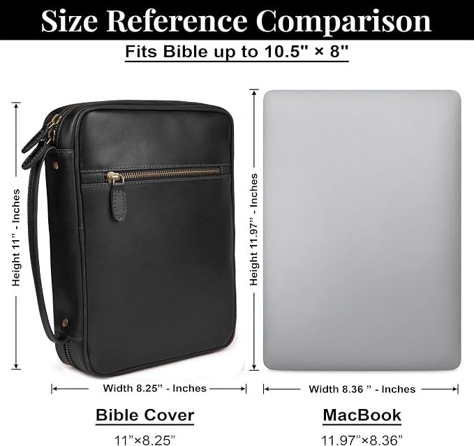 LEATHER VILLAGE Handmade Vintage Leather Bible Cover - Image 3