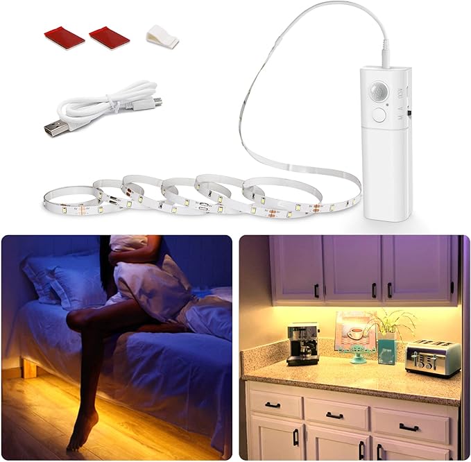 WOBANE Motion Activated LED Strip Light, Rechargeable Magnetic Battery Box by WOBANE