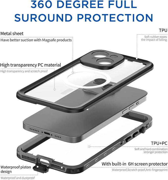 AICase for iPhone 14 Case Waterproof, Compatible - Image 8