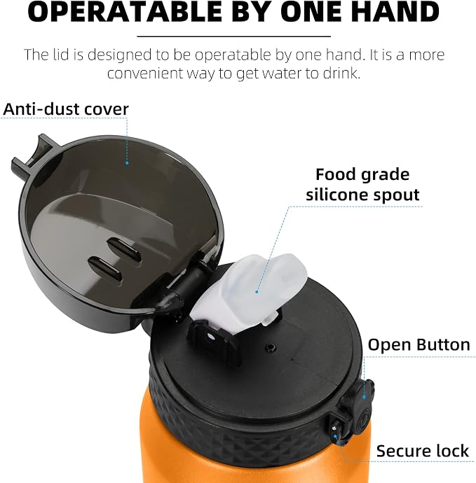 Fanhaw 24 oz Insulated Stainless Steel Water Bottle - Image 2