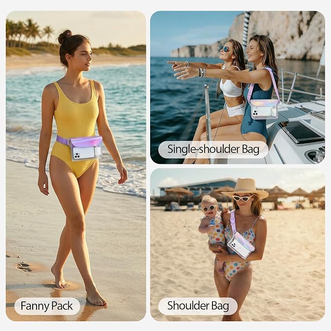2-Pack IP68 Waterproof Phone Pouch & Fanny Pack:Waterproof Phone Case Fits - Image 9