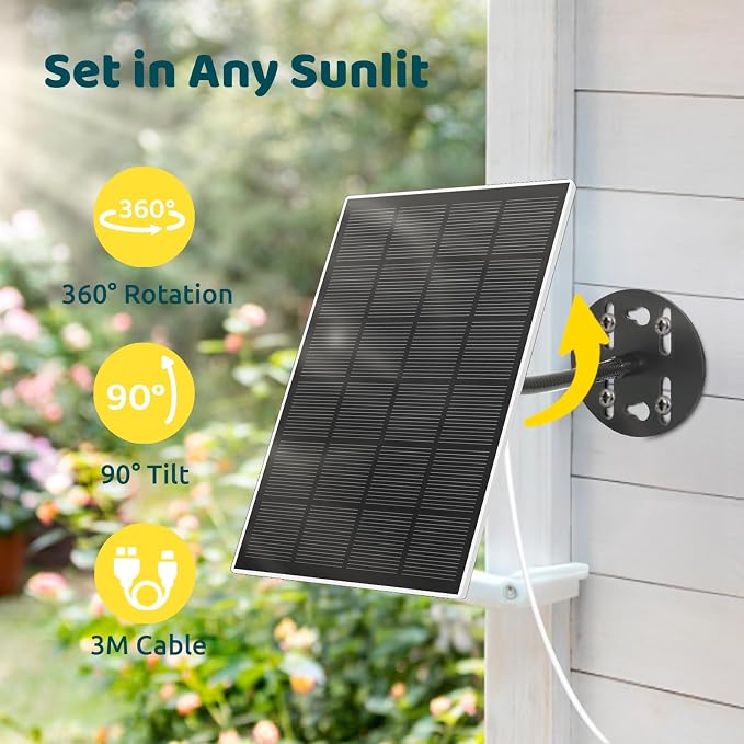NETVUE Solar Panel for Bird Feeder Camera only, Type-C Charger, IP65 Waterproof - Image 2