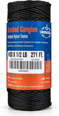 HONGDA Braided Black Nylon String, #30 Tarred Bank Line Twine, 271 Feet Black by hongda