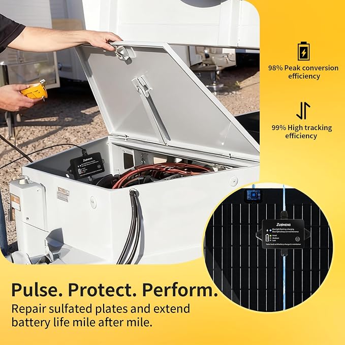 32W Solar Battery Charger, Zuomeng MPPT Solar Battery Maintainer & Solar - Image 4