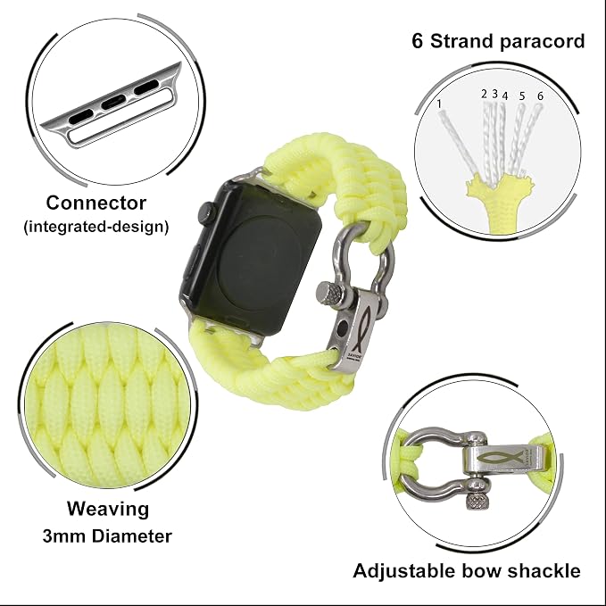 Savior Survival Gear Apple Watch Band 38mm Replacement Survival Paracord Watch - Image 5