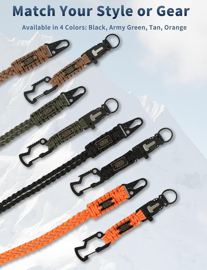 DDOUT Heavy Duty Paracord Lanyard 550 Paracord Braided Keychain - Image 7