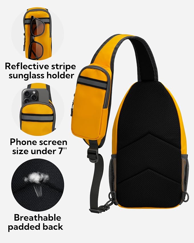 WATERFLY Crossbody Sling Backpack Sling Bag Travel Hiking Chest Bag Daypack - Image 6
