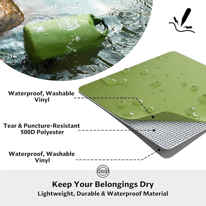 STOVER 5/10/25/30/40/55L Waterproof Dry Bag- Roll-Top Backpack w/Phone Case- - Image 2