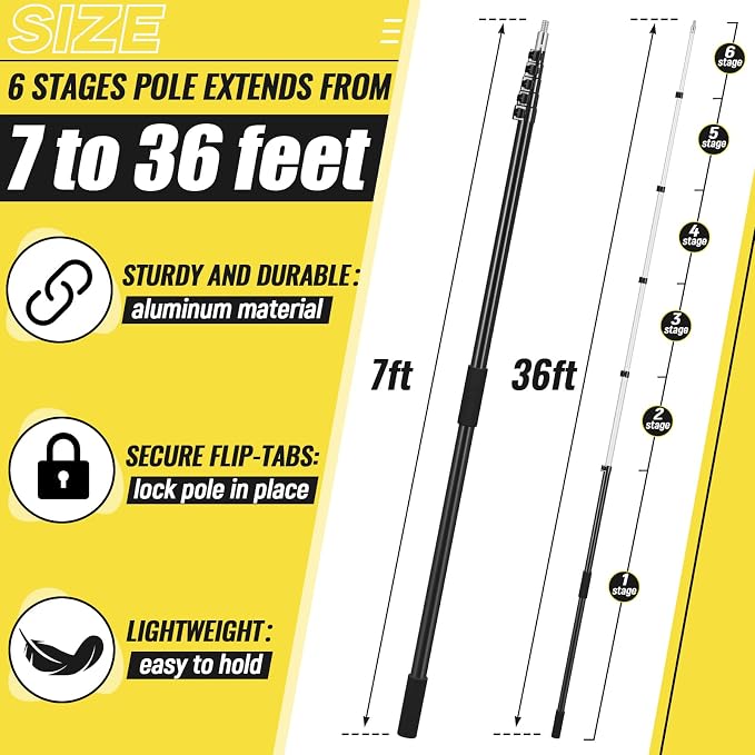 7-36 ft Telescopic Extension Pole - Image 2