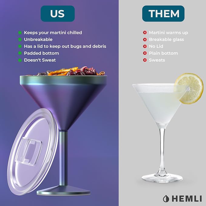 Martini Glass, Stainless Steel Insulated Martini Tumbler, Cocktail Cup - Image 4