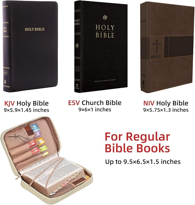 FINDCOZY Bible Cover for Women, Durable Carrying Book Case Church Bag for - Image 2