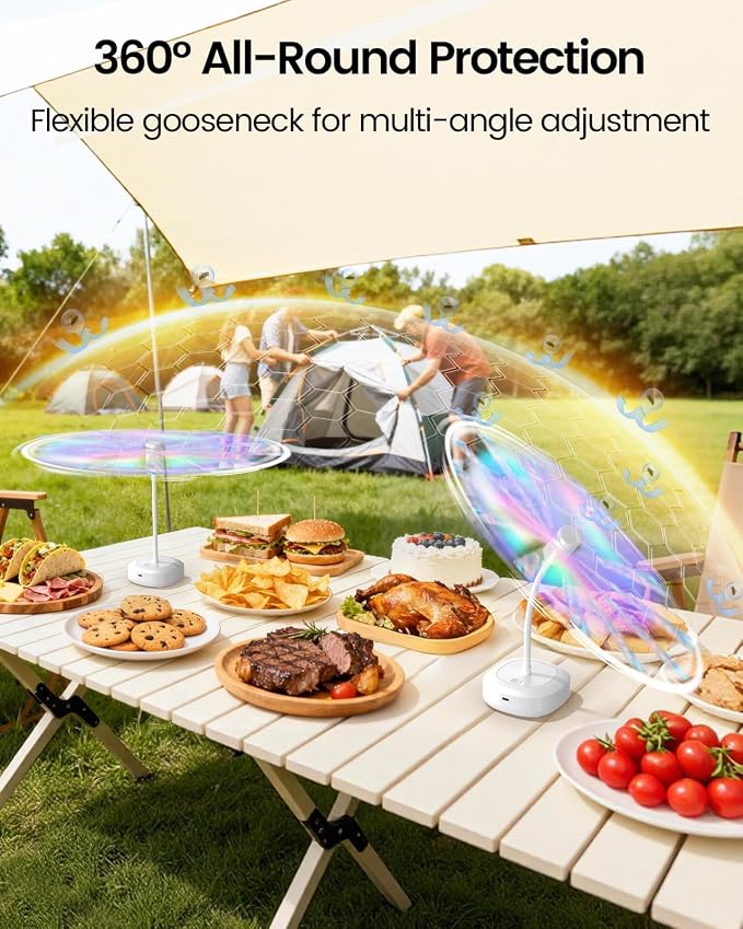 Edvision 4 Pack Food Table Fan, 2000mAh USB Powered Rechargeable Food Fan - Image 4