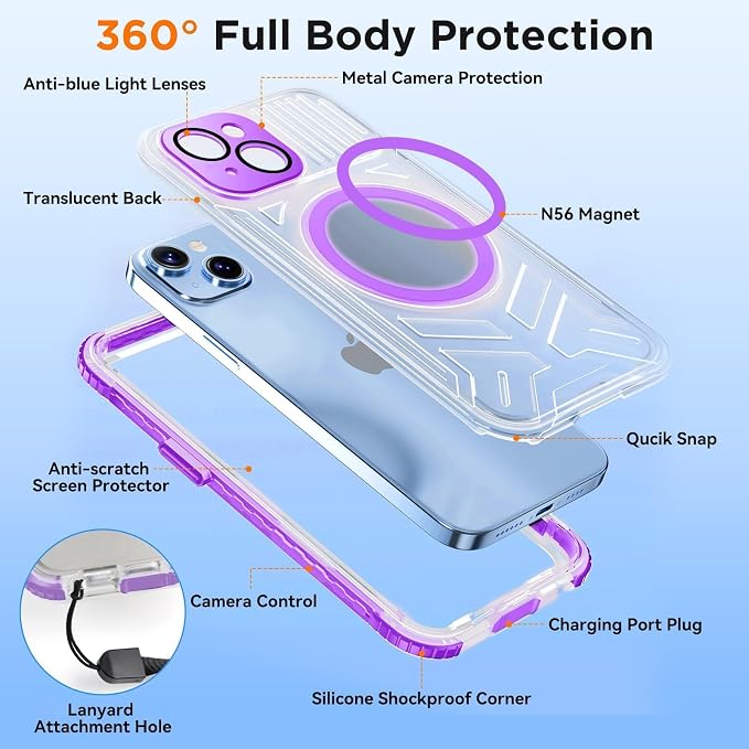 WIFORT for iPhone 15 Waterproof Case, 360 Full Body Sealed Protection Cover - Image 6