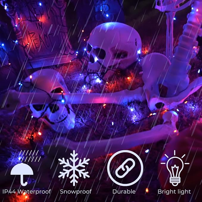 Connectable Purple and Orange Halloween Lights, Twinkle Light - Image 4
