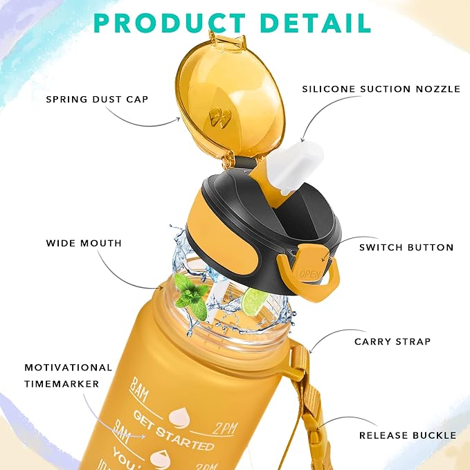 Enerbone 32 oz Drinking Water Bottle - Image 3