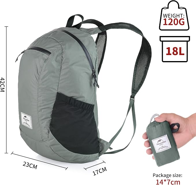 Naturehike 18L Lightweight Hiking Backpack, Waterproof Camping Packable - Image 5