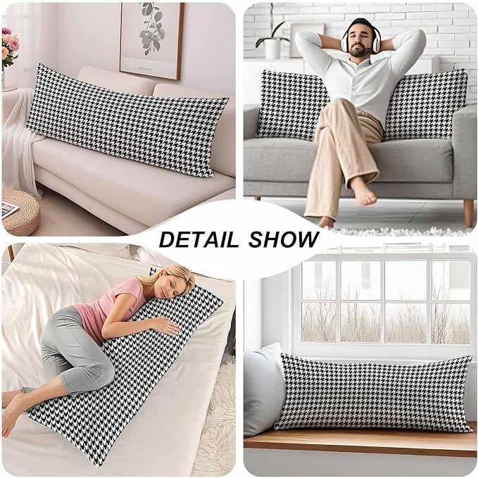 20"X54" Body Pillow Case Houndstooth - Image 5