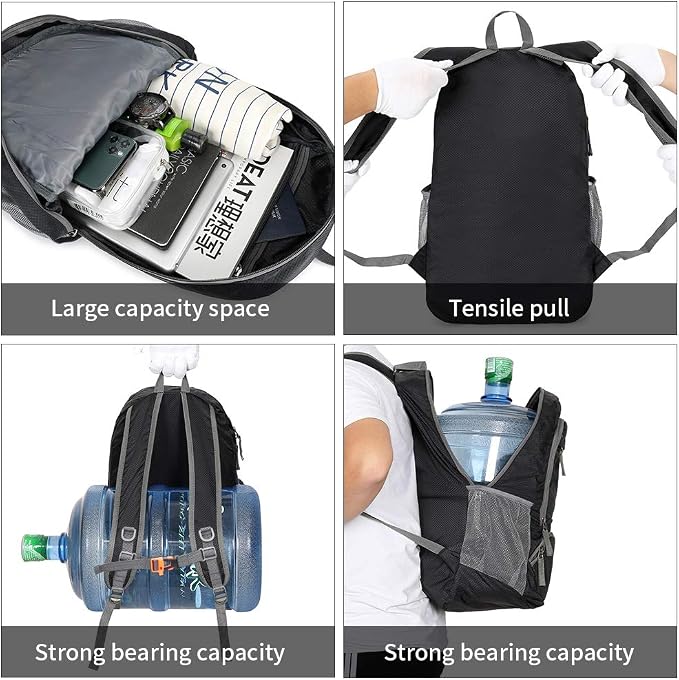 FENGDONG 35L Lightweight Foldable Waterproof Packable Travel Small Hiking - Image 5