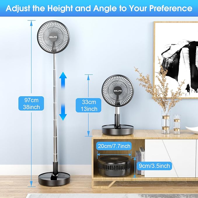 Belife X8-Lite Portable Fan, 7200mAh Battery Powered Rechargeable, USB Desk - Image 2