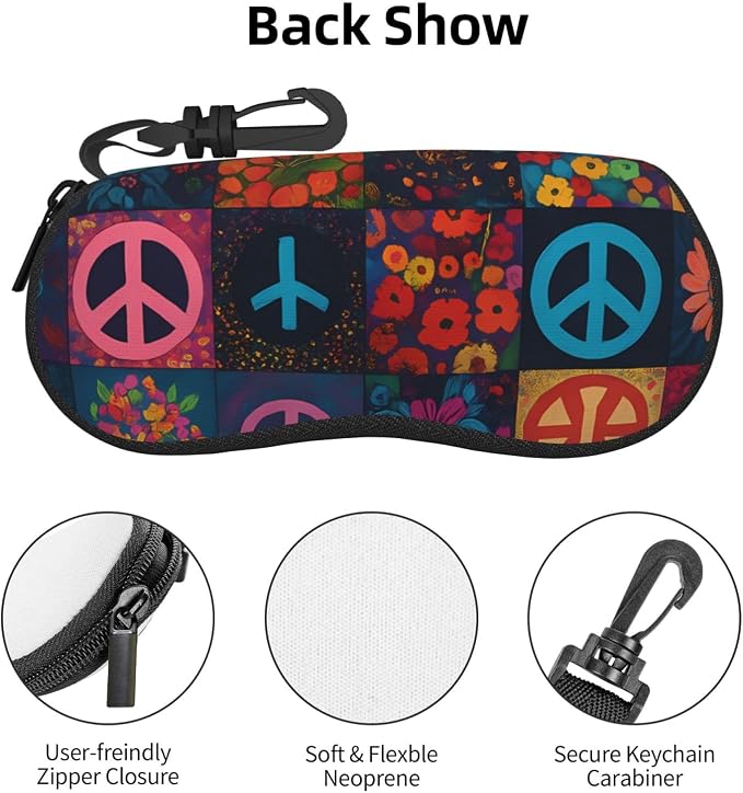 Watercolor Orca Whale Glasses Case Neoprene Portable Zipper Eyeglass Bag - Image 4