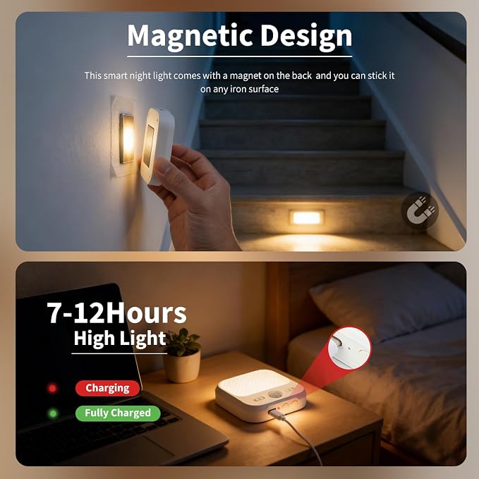 Motion Sensor Night Light, Rechargeable Magnetic LED Closet Light - Image 5