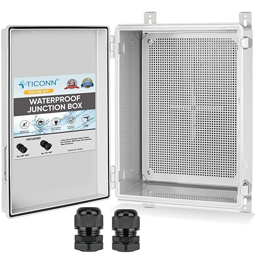 TICONN Outdoor Electrical Box Waterproof, Junction Box IP67 ABS Plastic by TICONN