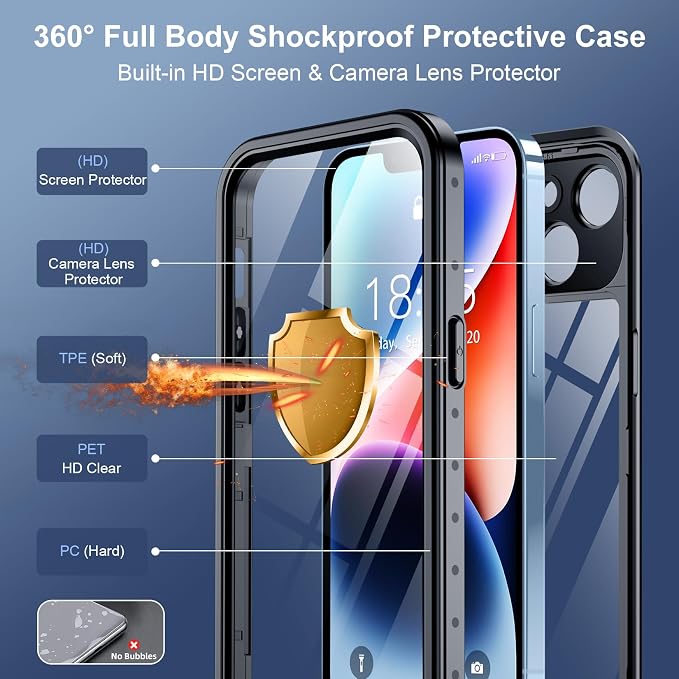 SPIDERCASE for iPhone 14 Case Waterproof, Built-in Lens & Screen Protector - Image 4