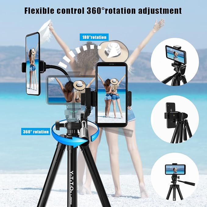 60" Aluminum Phone & Camera Tripod - Image 5
