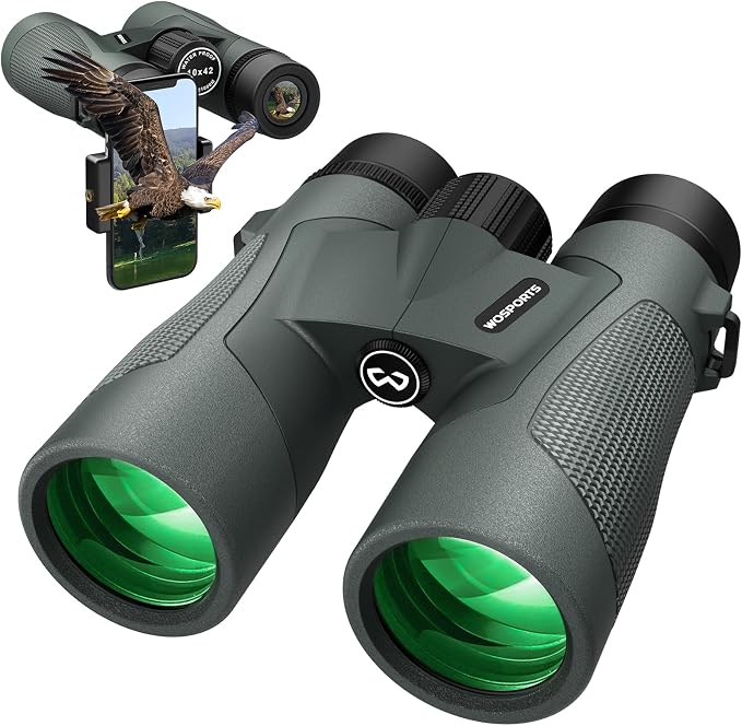 WOSPORTS 10x42 Binoculars for Adults by WOSPORTS