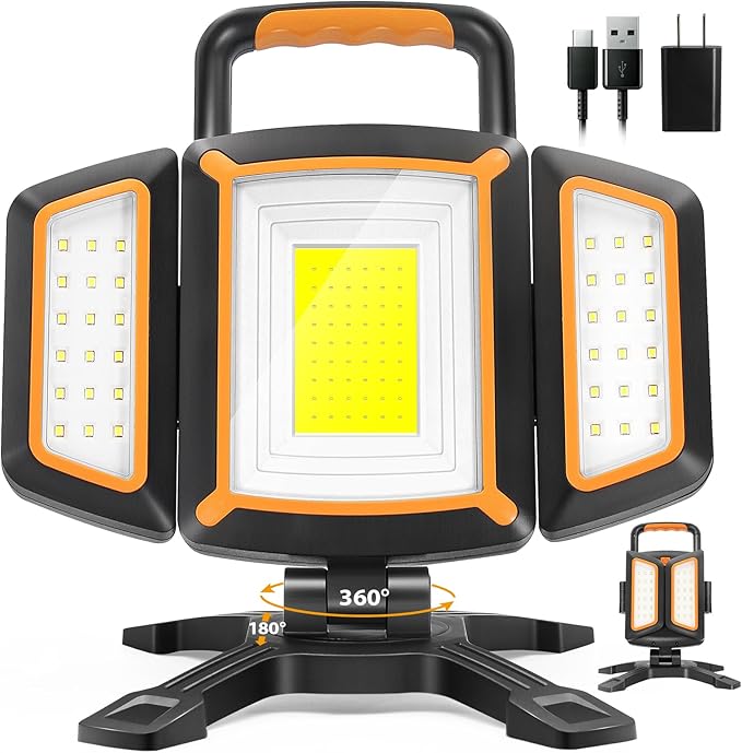 Tresda 30W Rechargeable Work Light, 3000 Lumen Magnetic Work Light Battery by Tresda