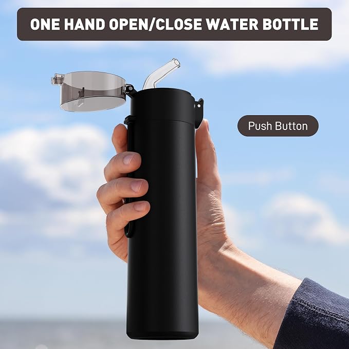 9oz Small Water Bottles with Straw, Mini Water Bottle with One-Hand Open Design - Image 5