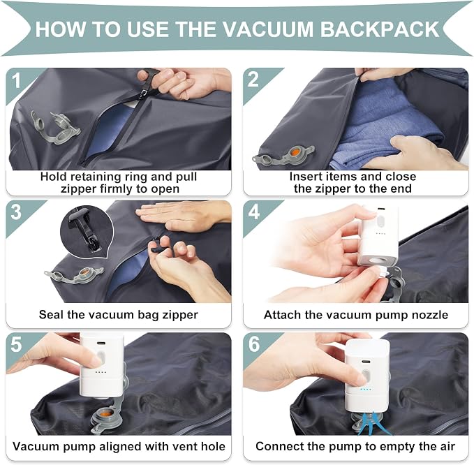coowoz Vacuum Backpack Travel - Image 3