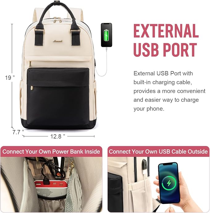 LOVEVOOK Laptop Backpack for Women Men, 17.3 Inch Laptop Bag - Image 6
