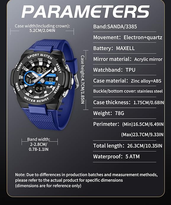 FANMIS Mens Military Multifunction Digital LED Watch Electronic Waterproof - Image 5